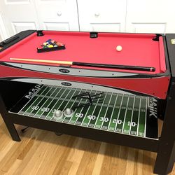 Majik 54-inch 4-in-1 swivel game table, accessories included