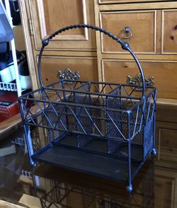 FIRM PRICE Quality rustic metal basket organizer