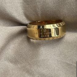 Engraved Band Ring, Size 6, 18k Plated, New 