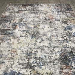 Abstract Style 8x10 Washable Area Rug 