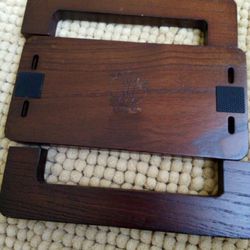 S&A WOODCRAFT Brown Ash Wood Laptop Stand