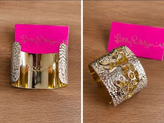 Like New Lilly Pulitzer Gold and Yellow Textured Cuff bracelet