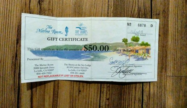 Restaurant Pay 20 For 50 Worth At The Marine Room Or