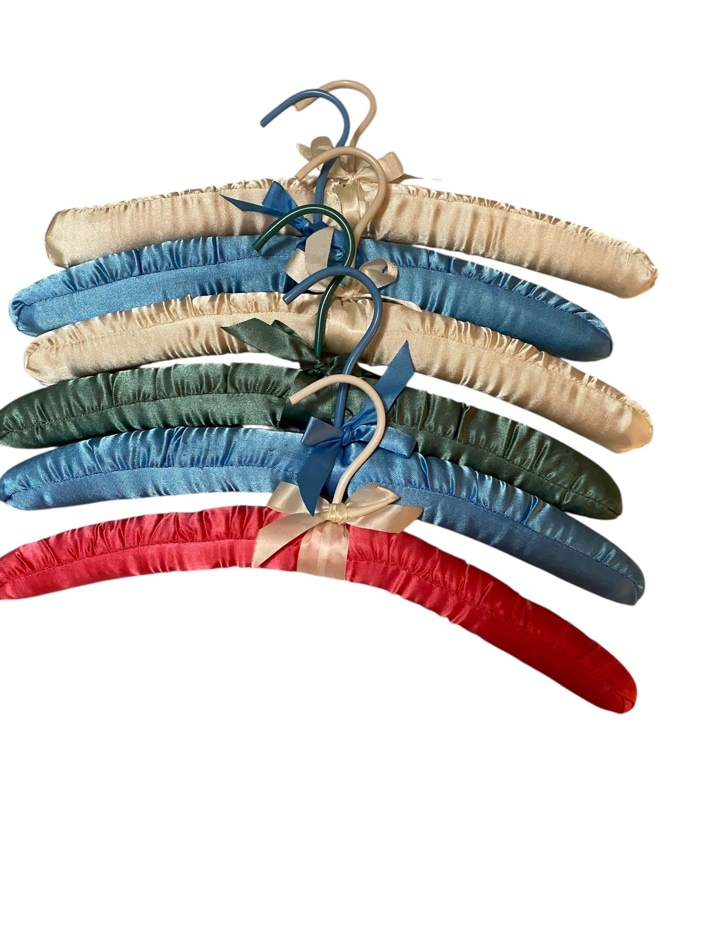Set Of 6 Colorful, Padded Hangers