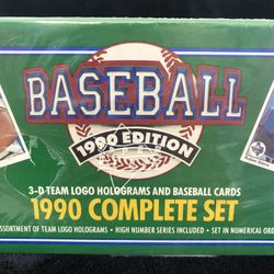 1990 Upper Deck Baseball 3-D Team Logo Holograms And Baseball Cards Complete Set / Sports Cards - FACTORY SEALED!!