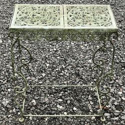 Green Patina Iron Rectangle Stand - Plant Stand - Console Table - Entryway Table - Hallway Stand