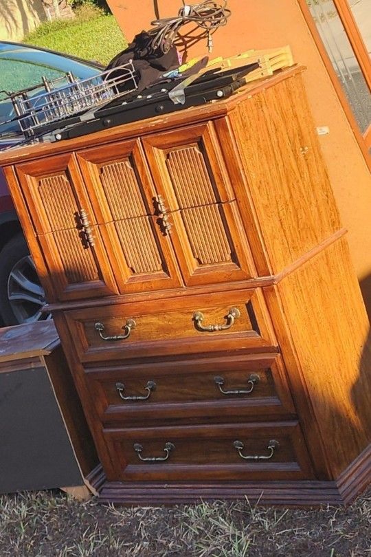 LAST CHANCE CURB ALERT! FCFS! Curio cabinet, dresser, nightstand, TV wall mount, organization stuffLAST CHANCE CURB ALERT! FCFS! Dresser, nightstand, 