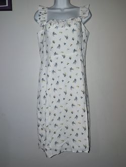 White Floral Summer Dress With Side Slit Forever 21