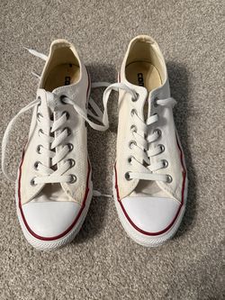 Converse Chuck Taylor All Star Low Top White Canvas Sneakers – Classic Size 7 W