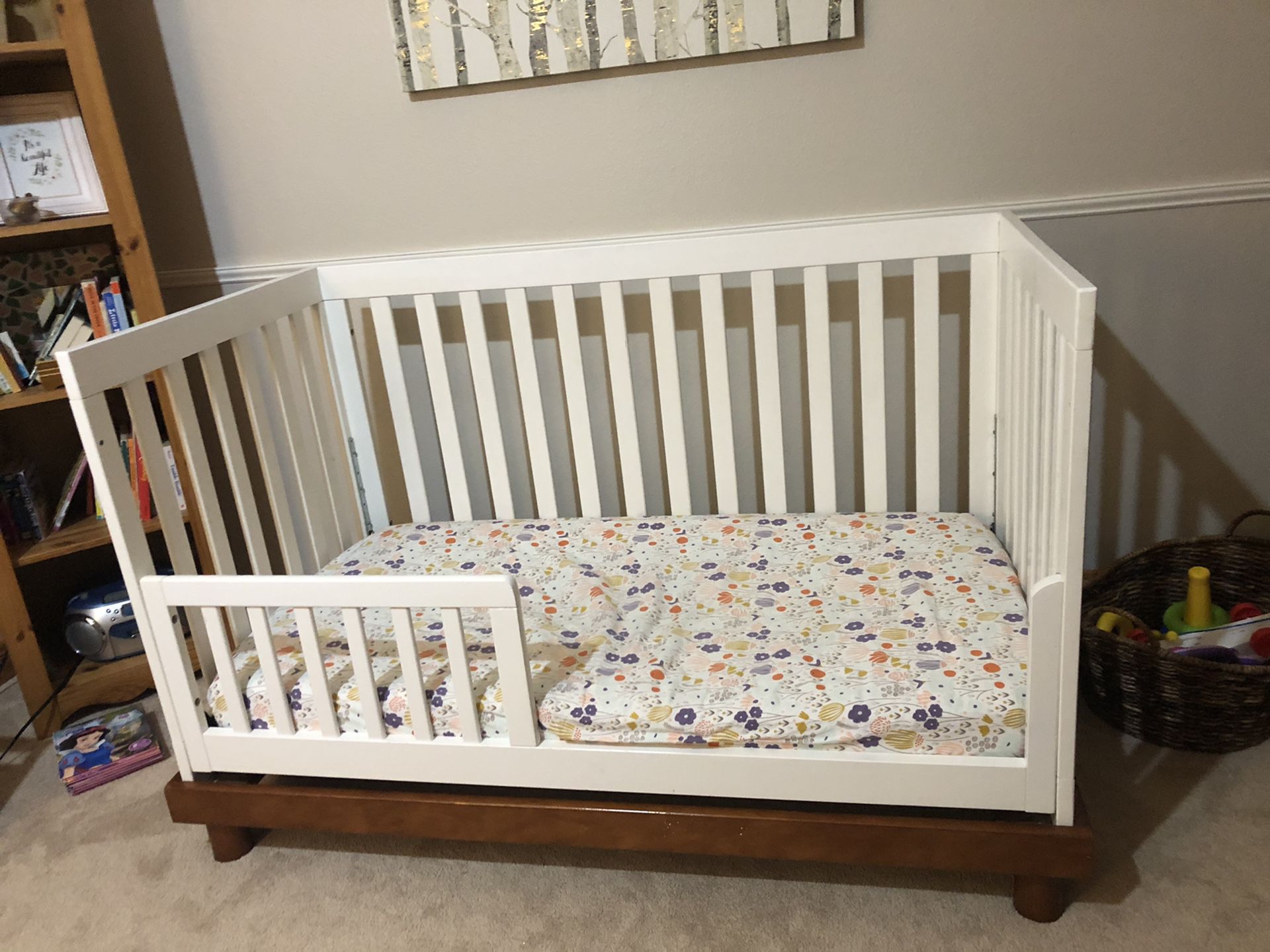 Modern White Crib Toddler Bed