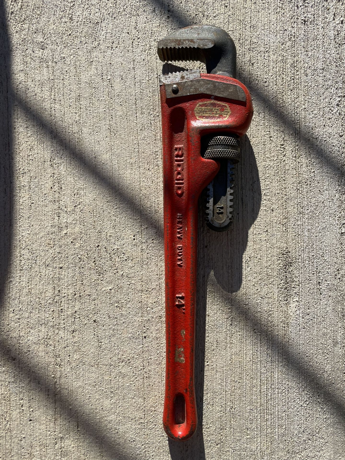 Ridgid 14 in Heavy Dury Cast Iron Straight Pipe Wrench