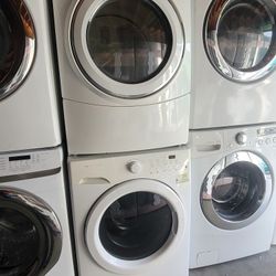 Frigidaire Front Load Washer And Stackable Gas Dryer Set 