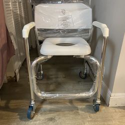 DMI Rolling Shower Chair Commode Transport Chair Rolling Bathroom Wheelchair for Handicap Elderly Injured or Disabled 250 lb. Weight Capacity W for Sale in West Palm Beach FL OfferUp