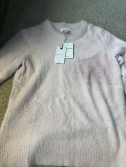 Soft pink fuzzy sweater