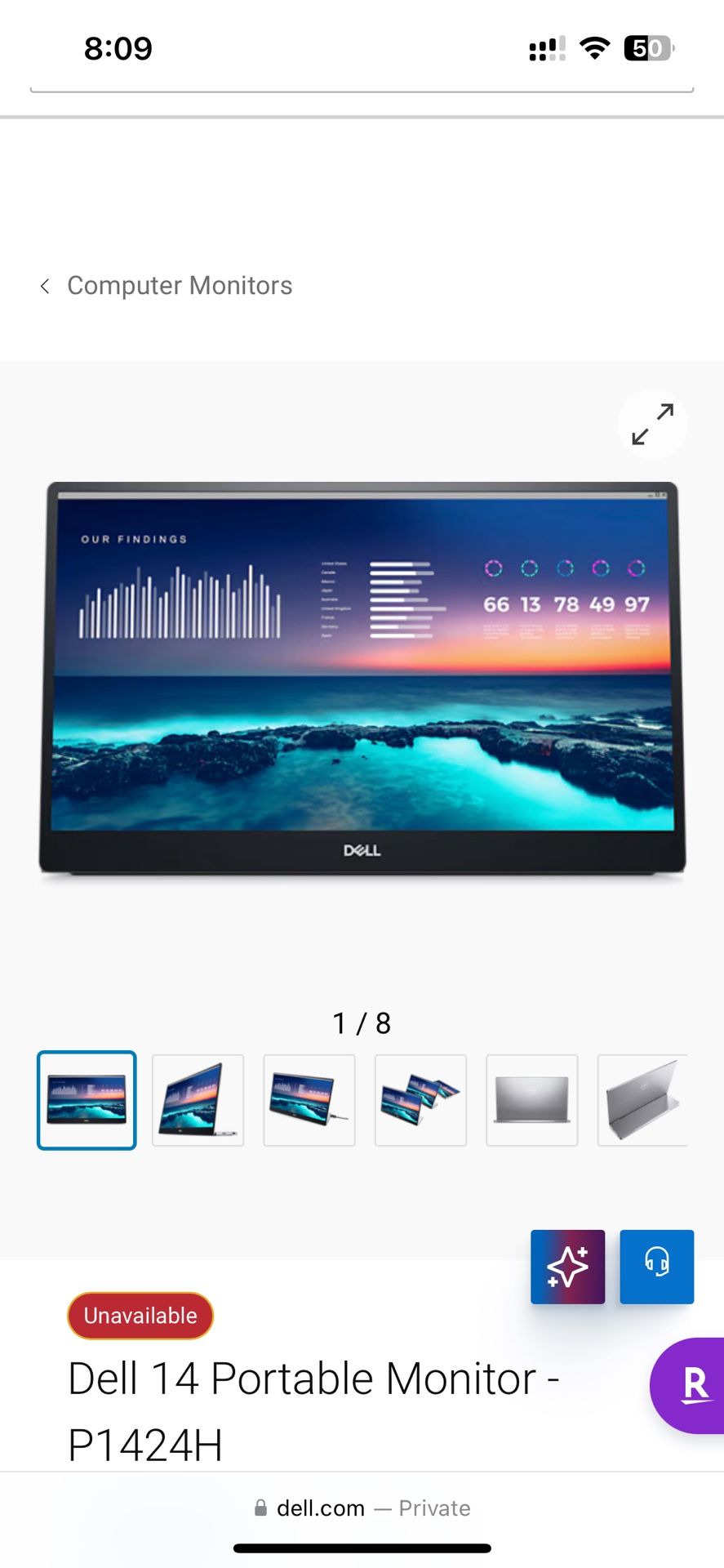 Dell 14” Portable Monitor  