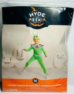 Halloween Dress Up Kids Green Cosmic Explorer Alien Costume Jumpsuit M-8 New
