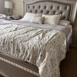King Size Bed, dresser, nightstand Table 