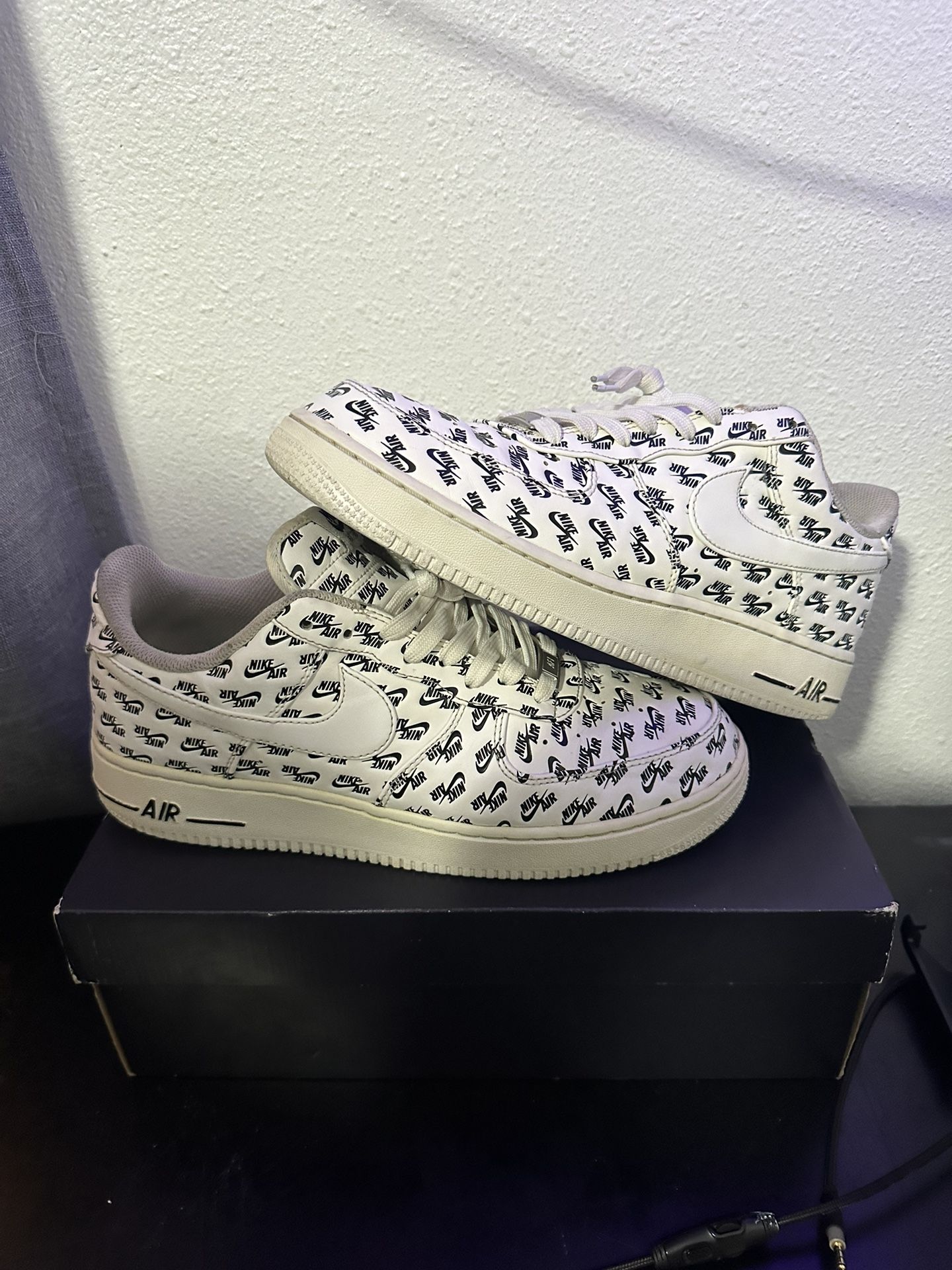 Air Force 1 “ All Over Logo” White