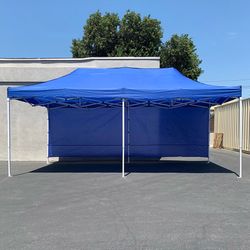 (New) $205 Heavy Duty 10x20 ft Instant Popup Canopy Shades with (2) Sidewalls