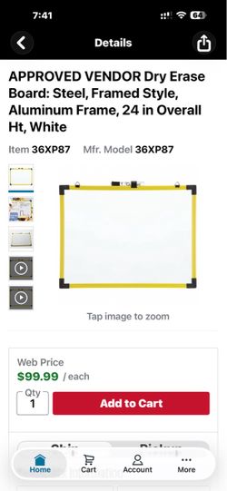 Yellow Dry erase board