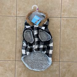 Vibrant Life Black & White Buffalo Plaid Dog Jacket Size M 20-50 lbs