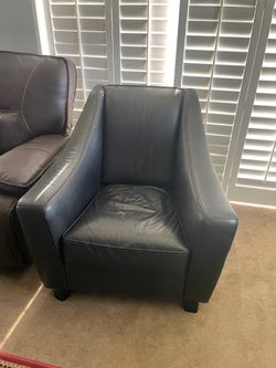 Large black leather chair