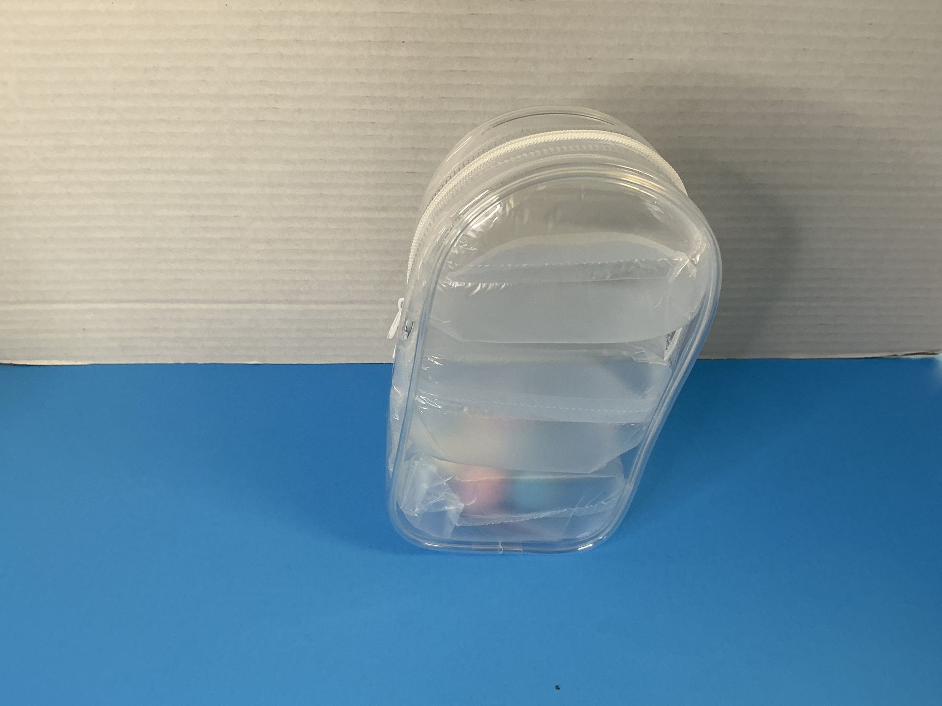 Clear White zippered Pouch