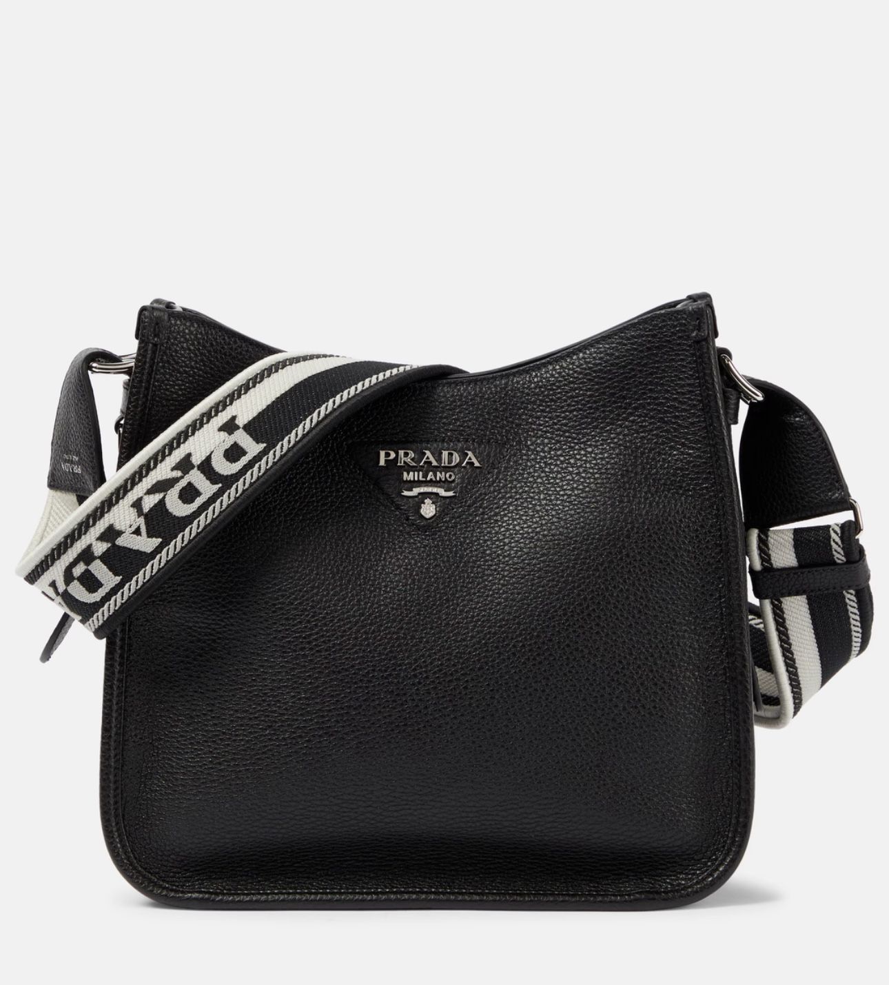 Prada crossbody black calf leather bag