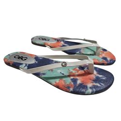 GBG Los Angeles flat flip-flop sandals Tie-dye Womens Size 8