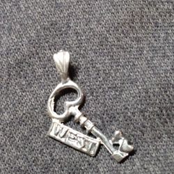 14k White Gold Key West Charm
