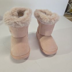 Pink Fur Toddler Boots 