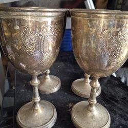 Vintage Silver Plate Chalices