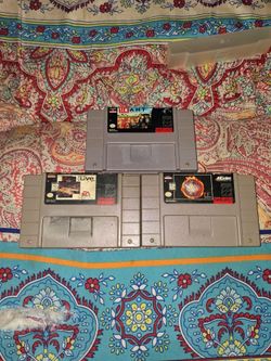SNES Super Nintendo 3 Game Bundle (SimAnt, NBA Jam TE, NBA Live 96)