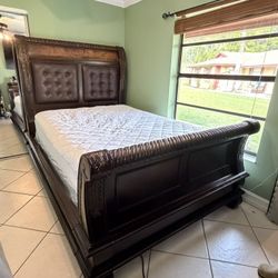 Queen Size Bed frame With Furniture And Mattress 