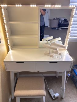 White vanity.