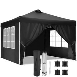 10 x 10 waterproof of canopy tent with four sidewalls black