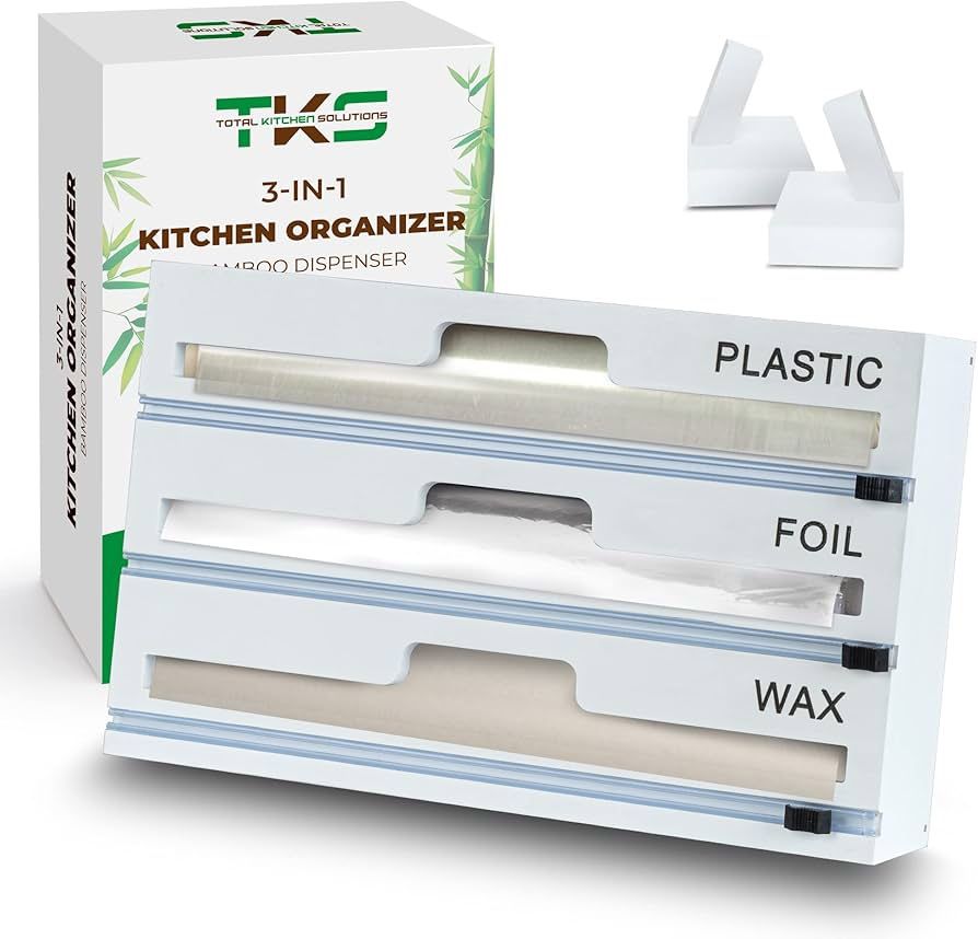 3-IN-1 KITCHEN ORGANIZER BAMBOO DISPENSER