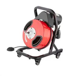 VEVOR Electric Drain Auger 50 ft. x 1/2 in. Drain Cleaner Machine Auto Feed with 4-Cutters for 2 in. to 4 in. Pipes