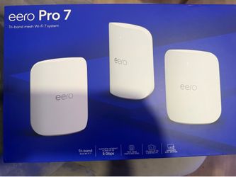 eero Pro 7 tri-band mesh Wi-Fi 7 router (newest model) - Supports internet plans up to 5 Gbps, Coverage up to 6,000 sq. ft., 3-pack