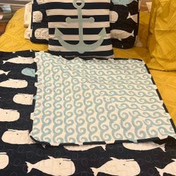 Twin Size Super Cute Whale Comforter Sets -2 Qty