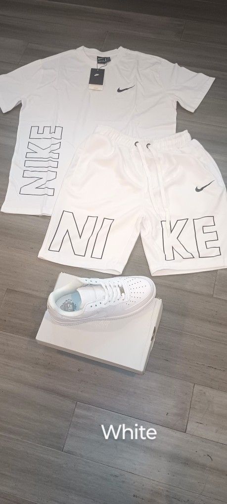 White Lettered  Nike Short Set / Will Deliver