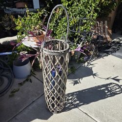 Tall Basket Lantern With Candle Home Decor Decoration