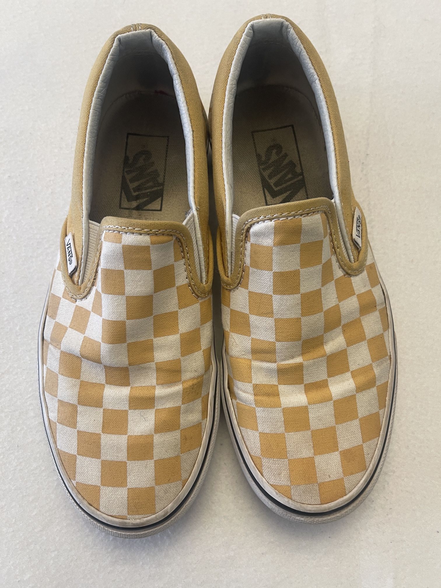 Size Men 5 Women 6.5 Vans checker Classic slip-on sneakers