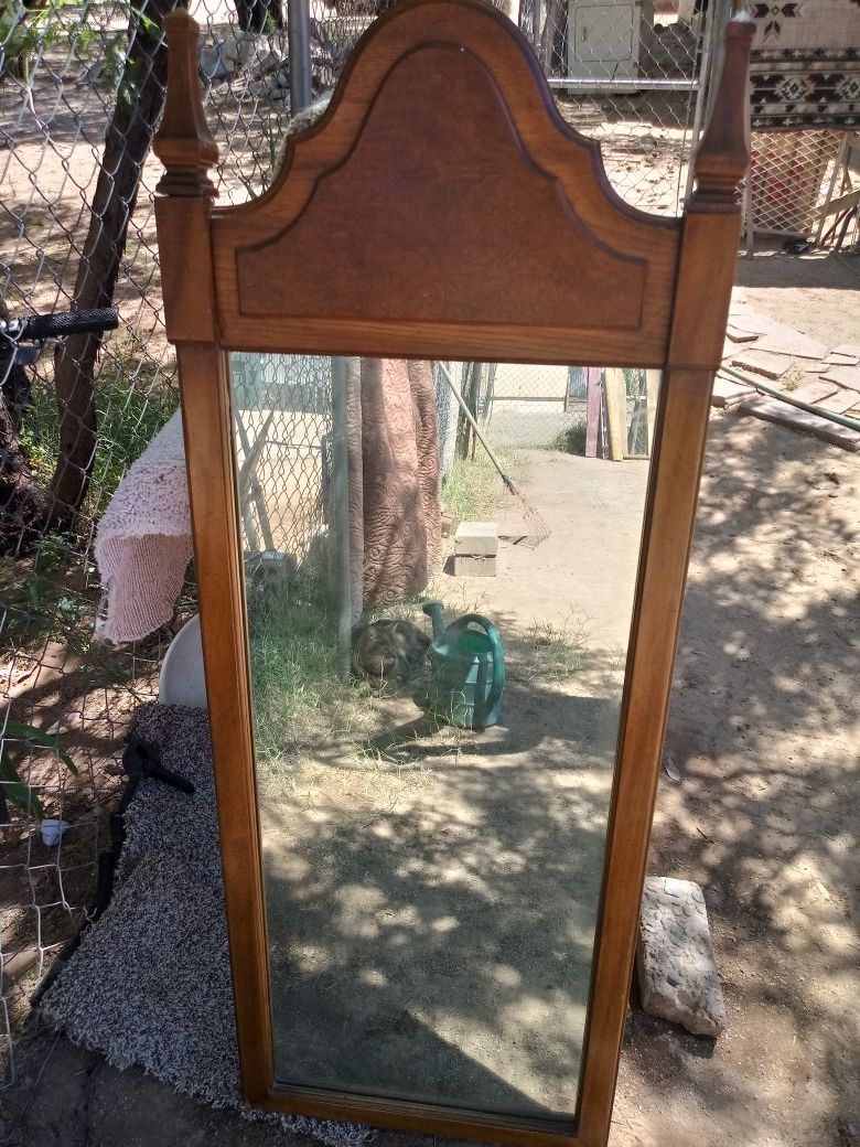 Antique wooden mirror $50