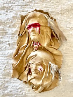 Stunning Molded Leather Native American Art