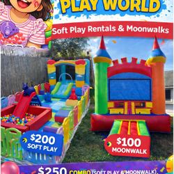 Soft Play And Bounce House/moonwalk Combo