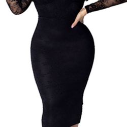 Small Black Lace Dress MIDI 