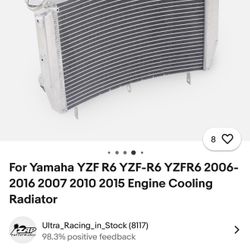 Full Aluminum Performance Radiator - Fits 2006-2016 Yamaha R6 (YZF-R6) 221120 16087 MCR30