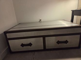 Rustic Storage Trunk Coffee Table with 2 big drawers