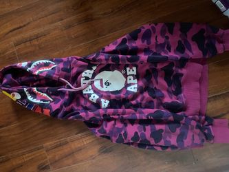 BAPE Purple Camo Shark Pullover Hoodie XL - Authentic
